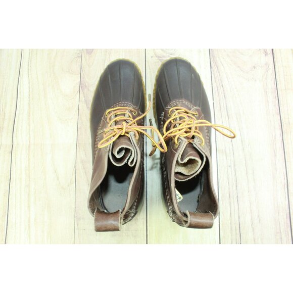Vintage LL Bean Dark Brown Leather Unlined Hunting Ankle Duck Boots Size 9 M main image 6